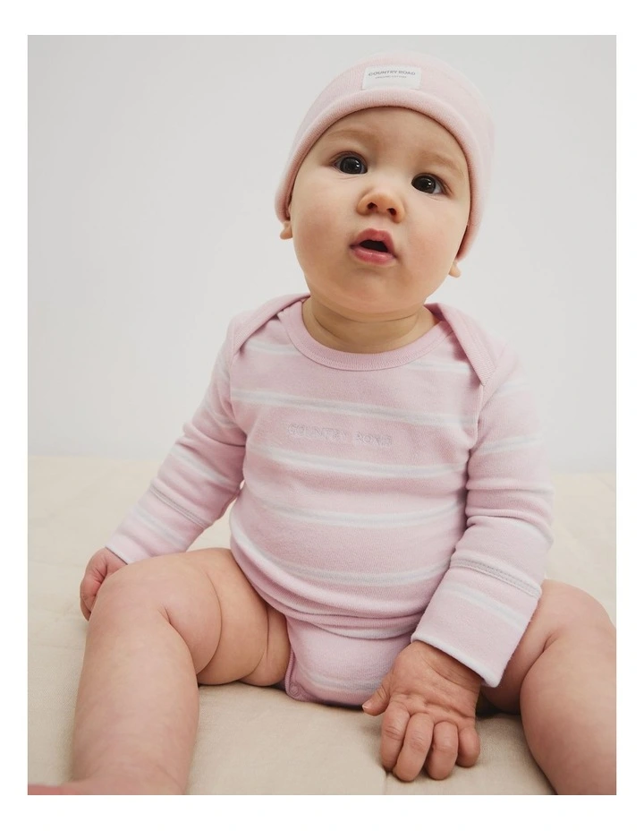 Organically Grown Cotton Beanie in Mineral Pink image 2