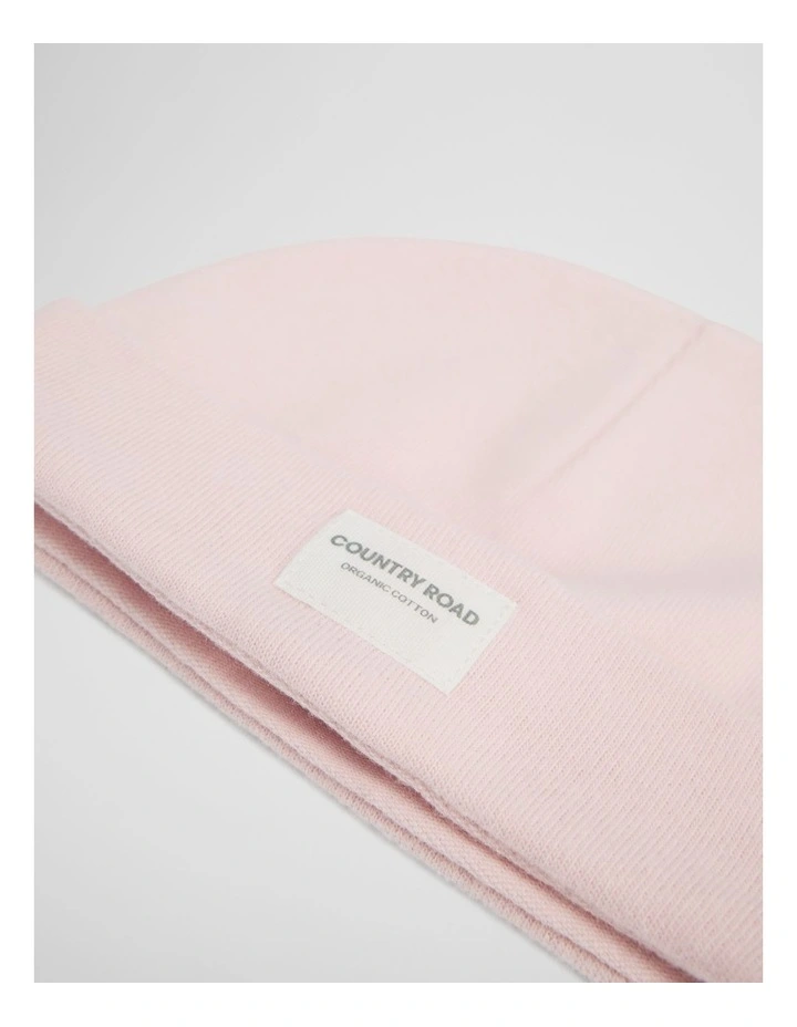 Organically Grown Cotton Beanie in Mineral Pink image 3