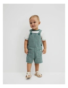 Woven Overall Set in Pine Check