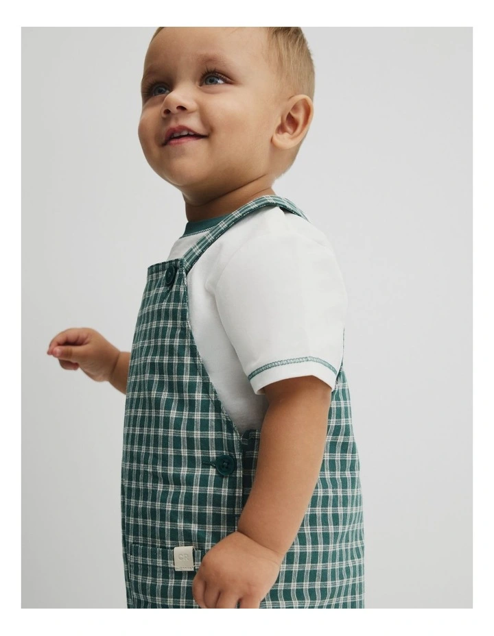 Woven Overall Set in Pine Check image 3