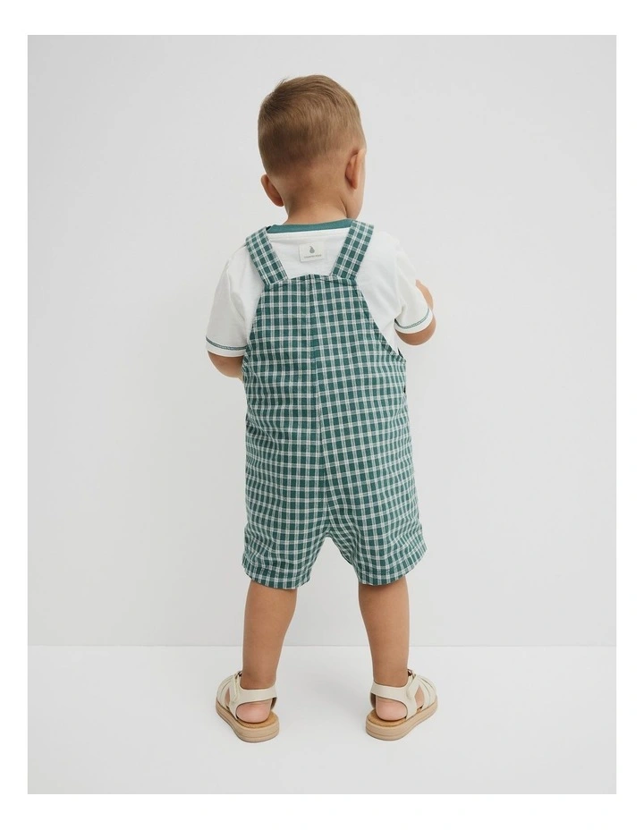 Woven Overall Set in Pine Check image 4