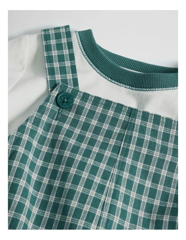 Woven Overall Set in Pine Check image 5