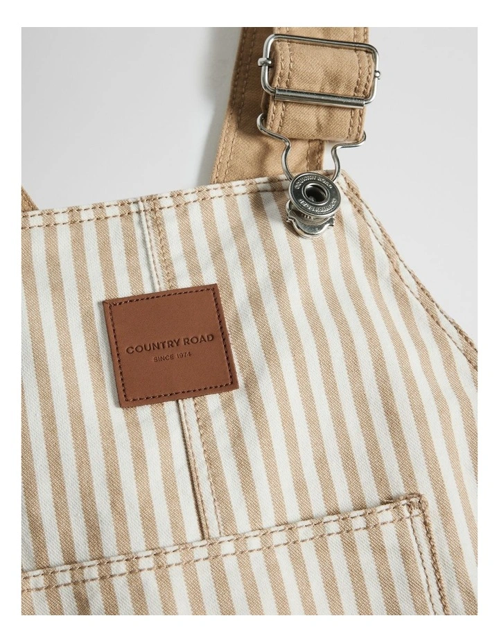 Organically Grown Cotton Railroad Overall in Latte image 5