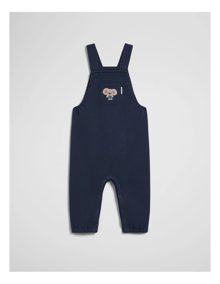 Organically Grown Cotton Koala Jersey Overall in Navy image 2