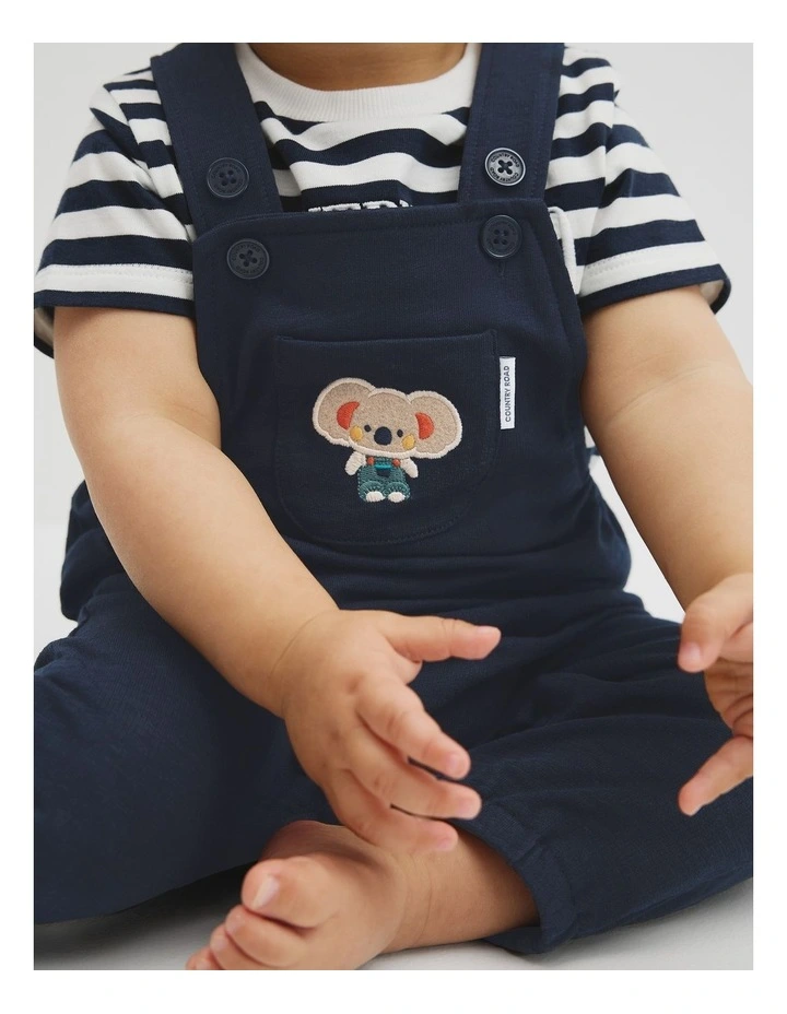 Organically Grown Cotton Koala Jersey Overall in Navy image 3