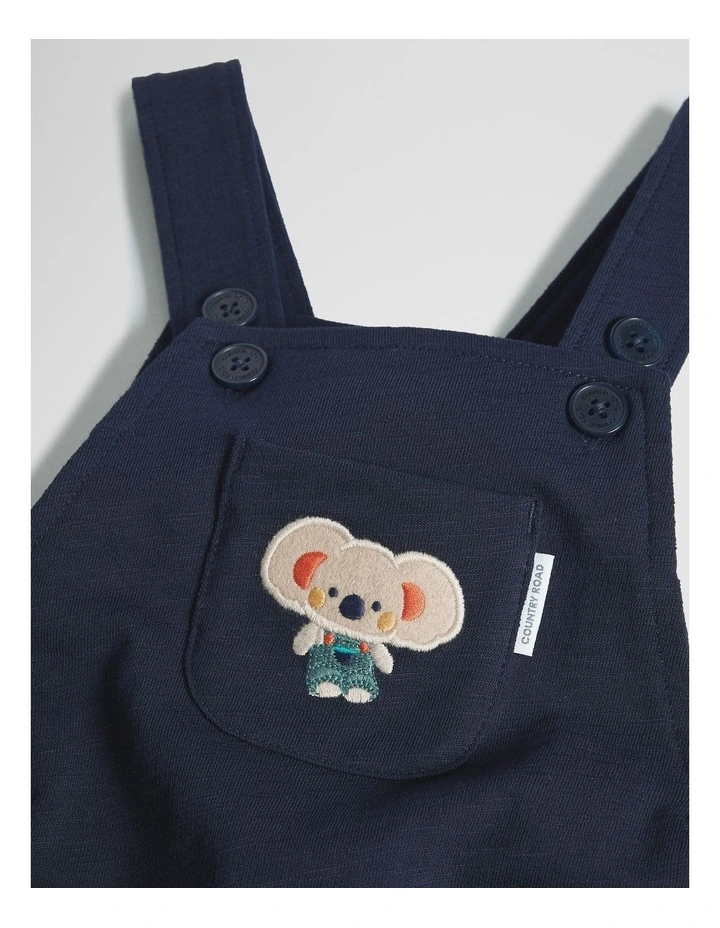 Organically Grown Cotton Koala Jersey Overall in Navy image 4