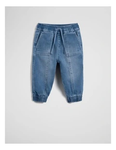 Denim Jogger in Light Blue Wash
