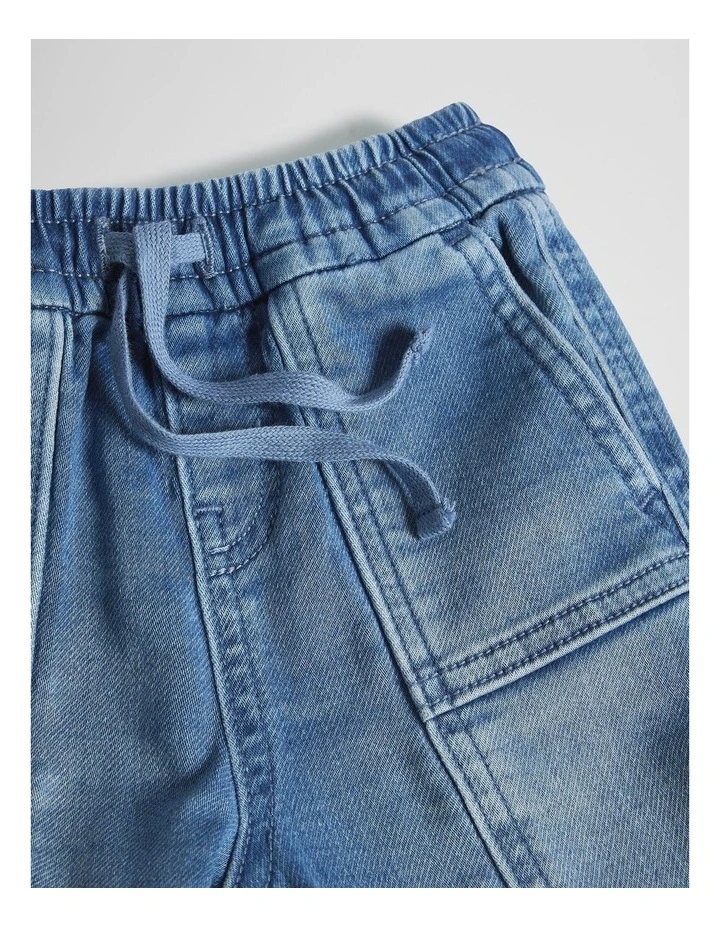 Denim Jogger in Light Blue Wash image 2