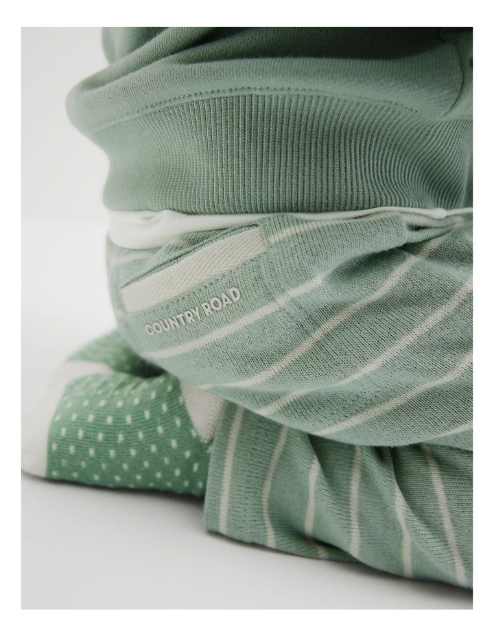 Textured Pull On Pant in Saltbush Stripe image 3