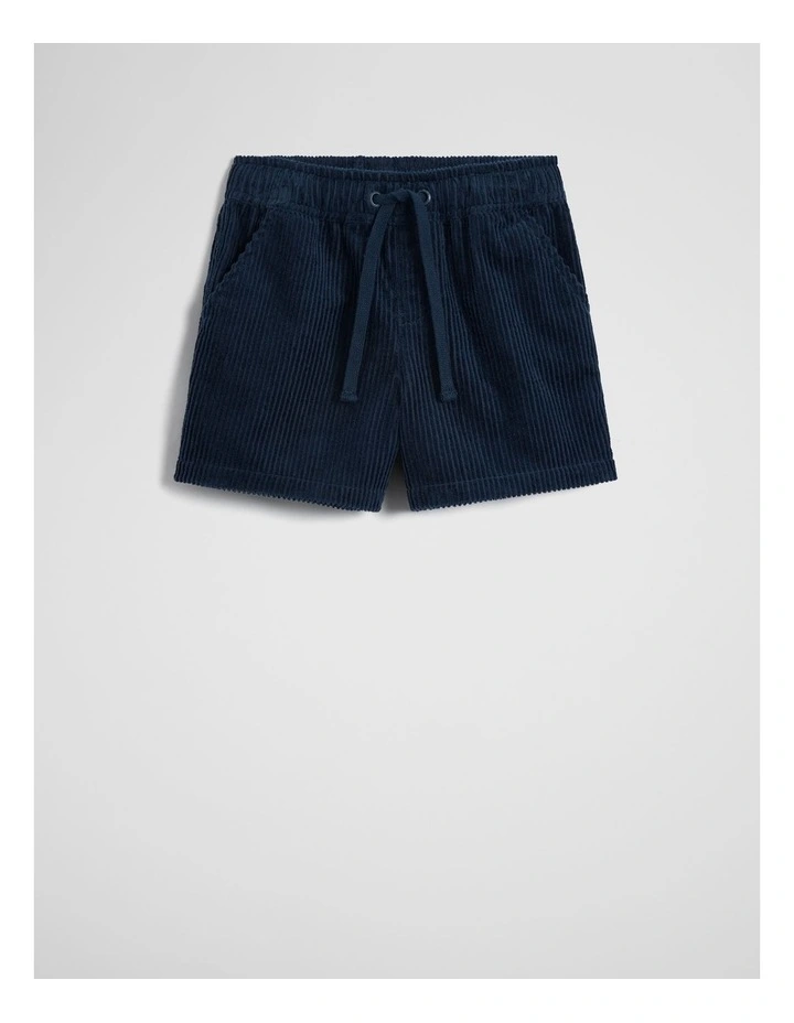 Organically Grown Cotton Pull On Cord Straight Short in Navy image 2