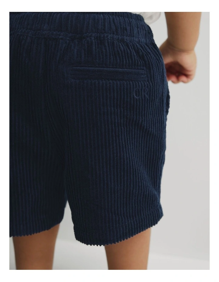 Organically Grown Cotton Pull On Cord Straight Short in Navy image 3