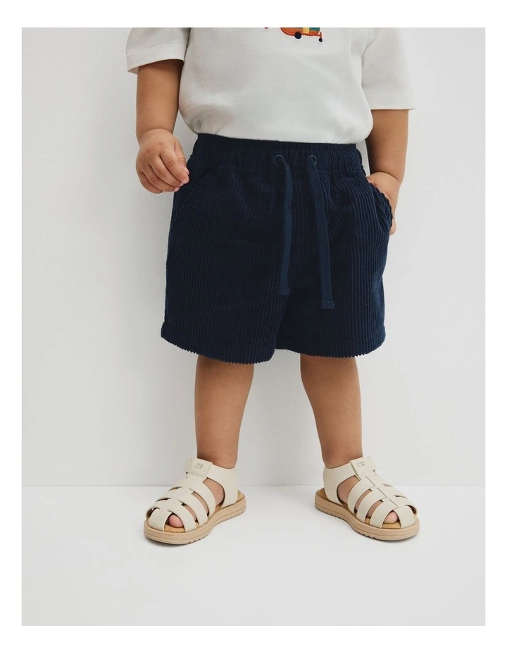 Organically Grown Cotton Pull On Cord Straight Short in Navy image 4