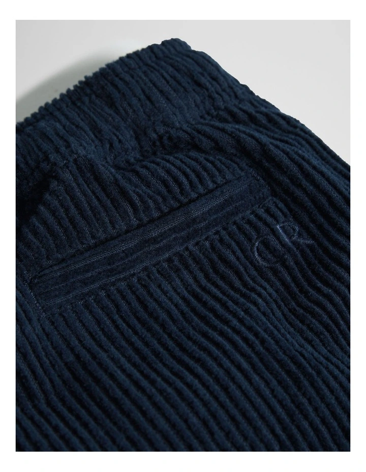 Organically Grown Cotton Pull On Cord Straight Short in Navy image 6