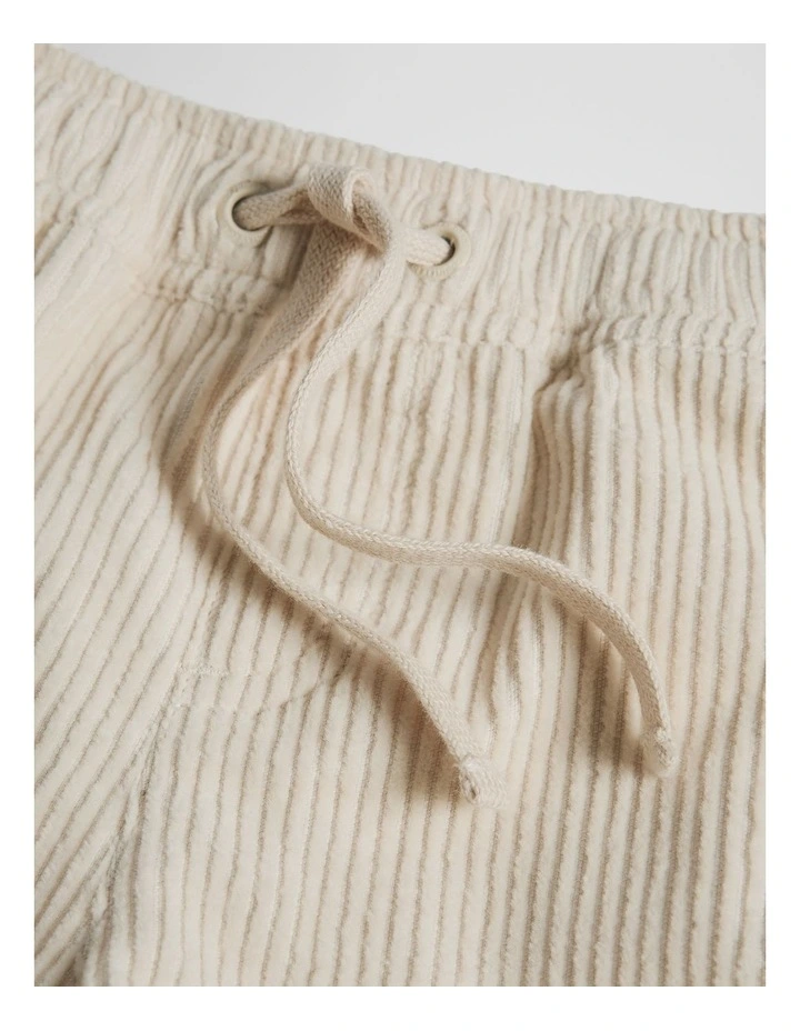 Organically Grown Cotton Pull On Cord Straight Short in Pebble image 6