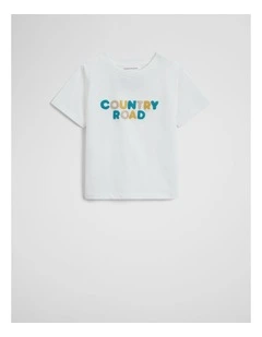 Australian Cotton Short Sleeve Boucle Tee in Marshmallow
