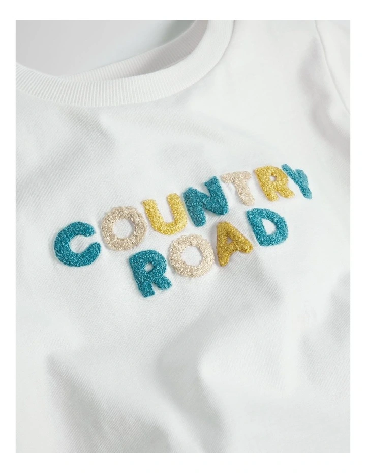 Australian Cotton Short Sleeve Boucle Tee in Marshmallow image 2