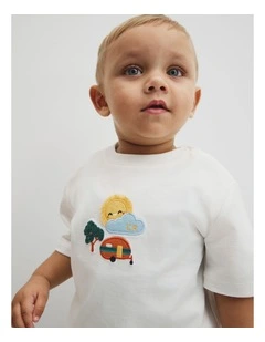 Caravan Applique T-shirt in Marshmallow