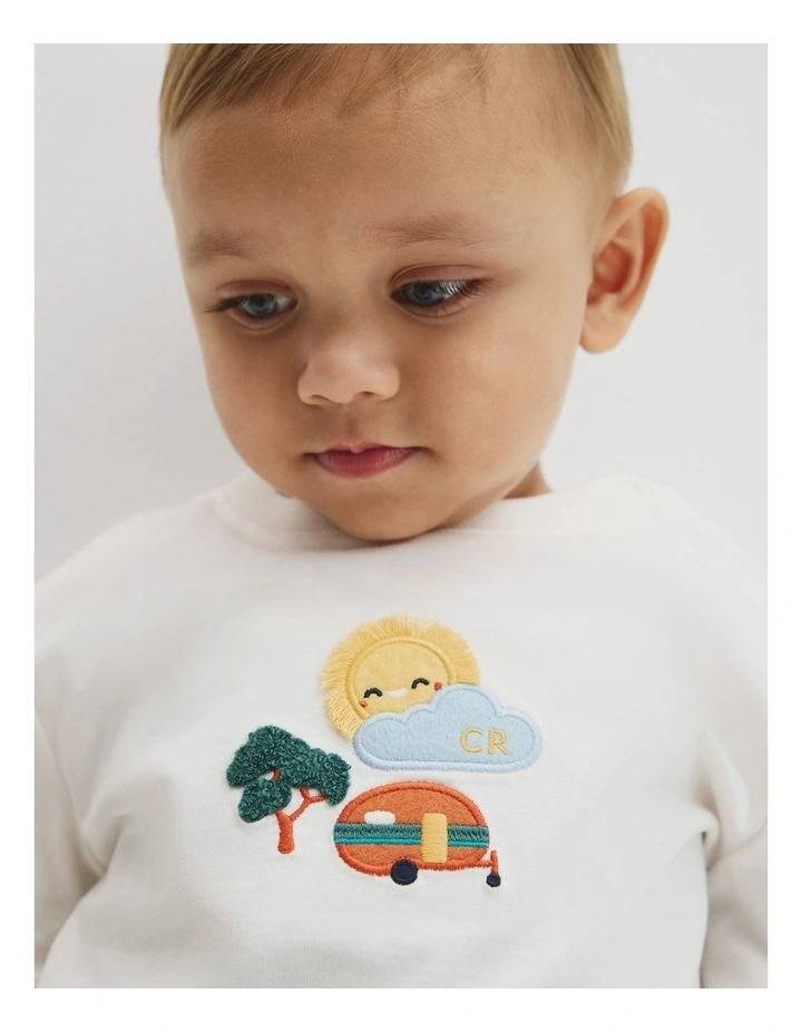 Caravan Applique T-shirt in Marshmallow image 3