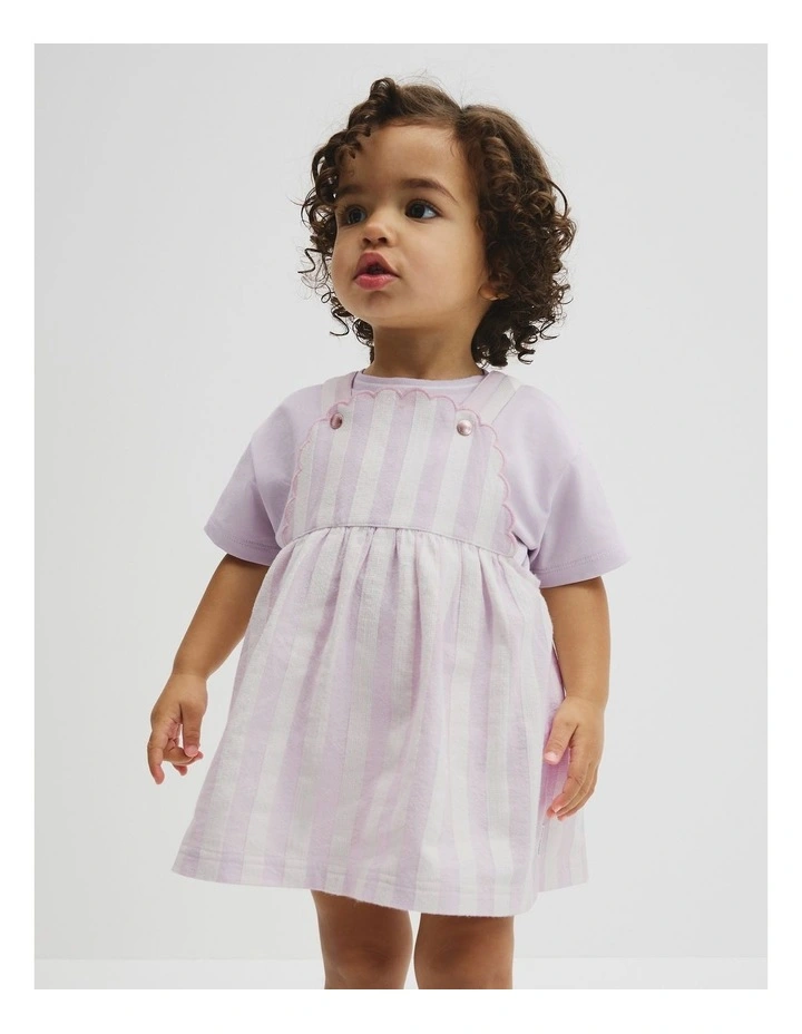 Stripe Pinafore in Lavender Fog image 1
