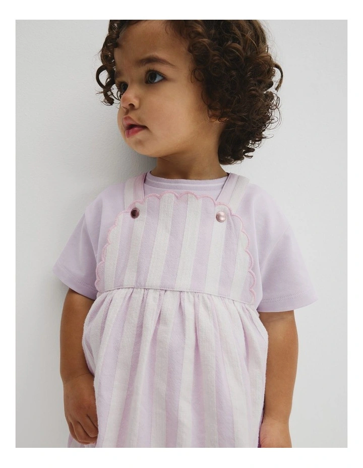 Stripe Pinafore in Lavender Fog image 3