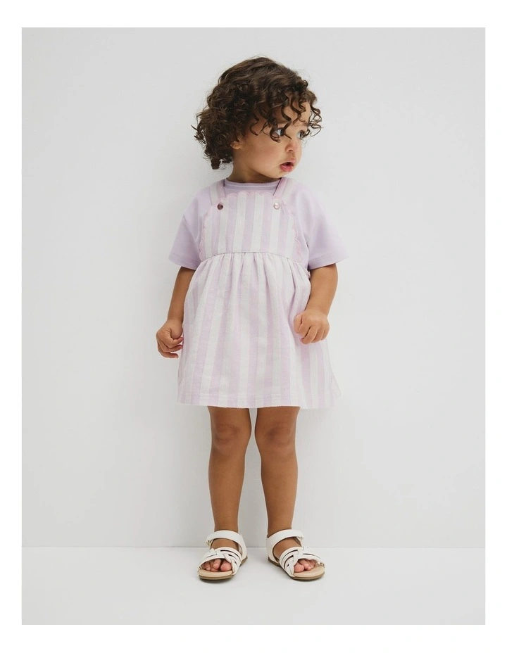 Stripe Pinafore in Lavender Fog image 4