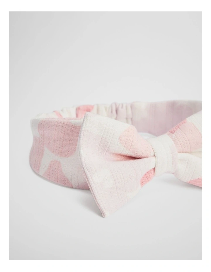 Organically Grown Cotton Blend Jersey Headband in Bold Floral Prnt image 2