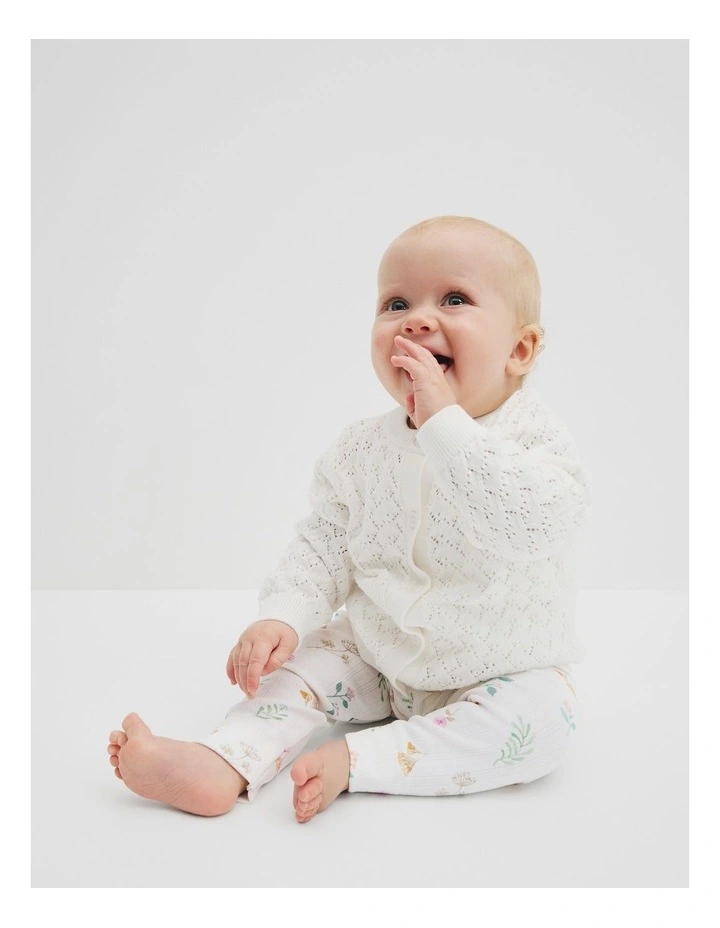 Australian Cotton Cardigan in Marshmallow image 1