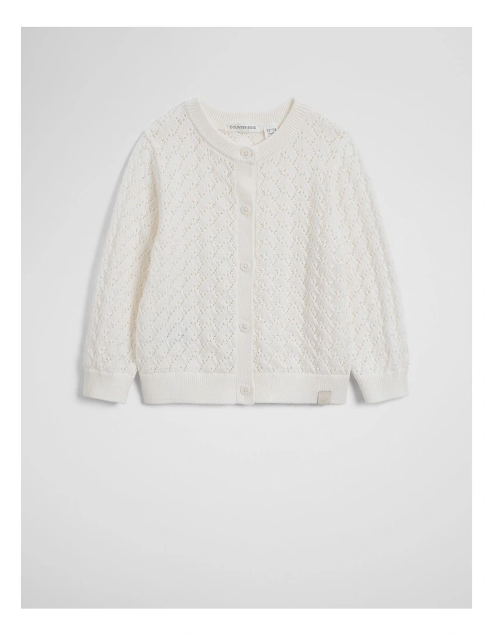 Australian Cotton Cardigan in Marshmallow image 2