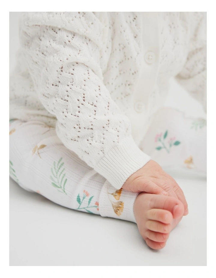 Australian Cotton Cardigan in Marshmallow image 3