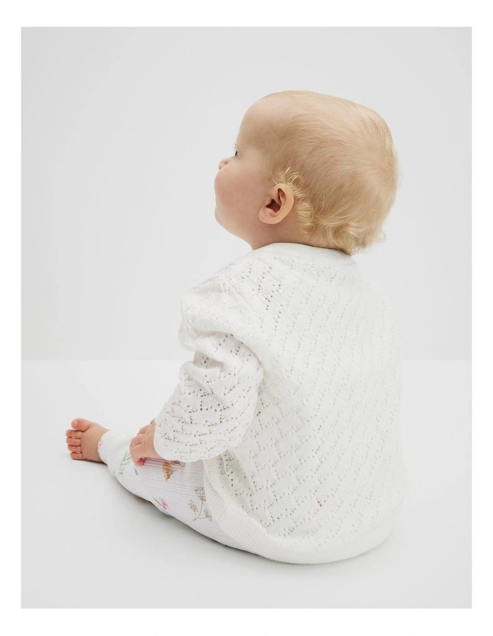 Australian Cotton Cardigan in Marshmallow image 4