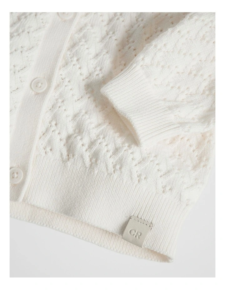 Australian Cotton Cardigan in Marshmallow image 5