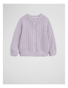 Australian Cotton Cardigan in Lavender Fog