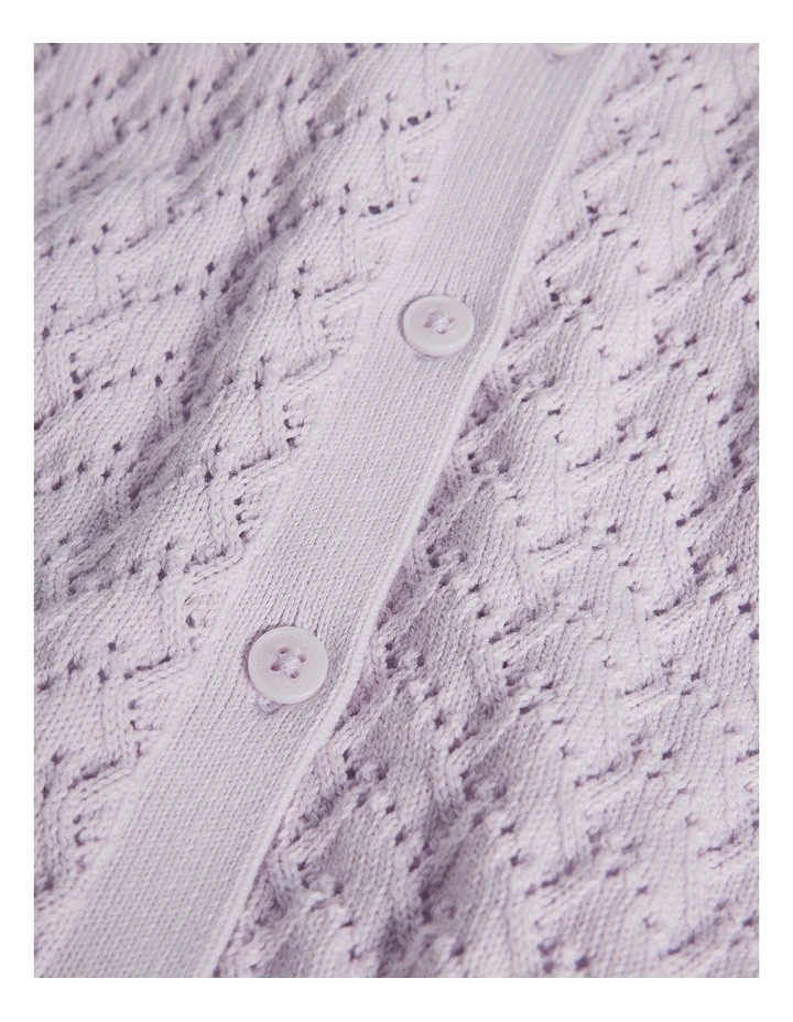 Australian Cotton Cardigan in Lavender Fog image 2