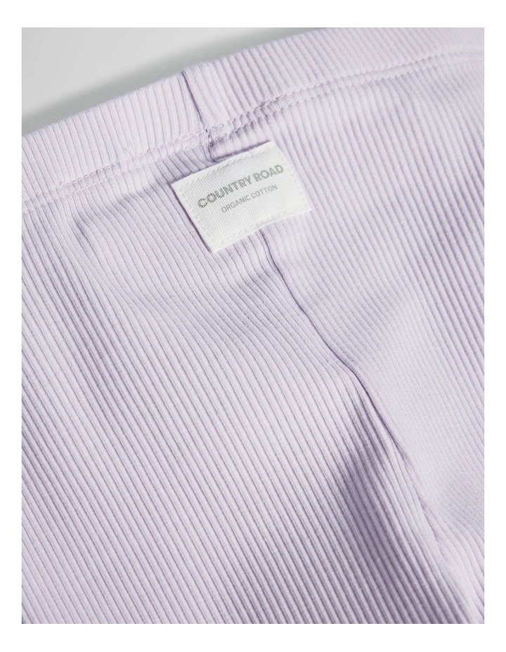Organically Grown Cotton Blend Solid Rib Legging in Lavender Fog image 2