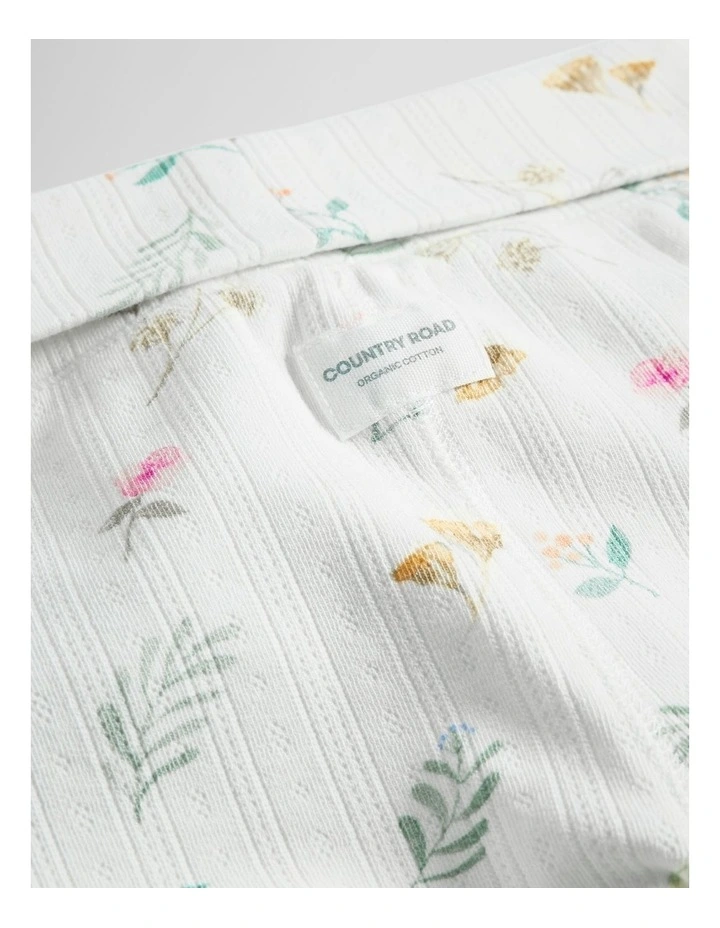 Organically Grown Cotton Blend Pointelle Pull On Pant in Soft Botanical Prnt image 5
