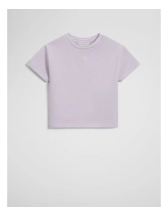 Australian Cotton Short Sleeve Boxy T-shirt in Lavender Fog