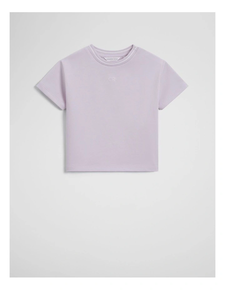 Australian Cotton Short Sleeve Boxy T-shirt in Lavender Fog image 1