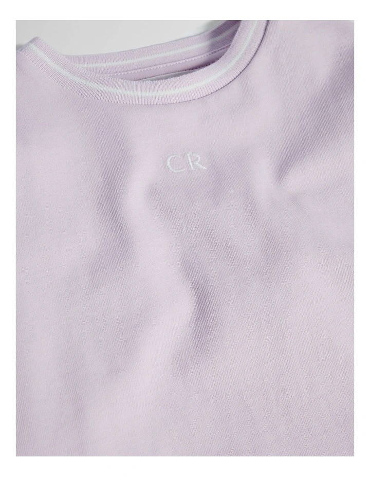 Australian Cotton Short Sleeve Boxy T-shirt in Lavender Fog image 2