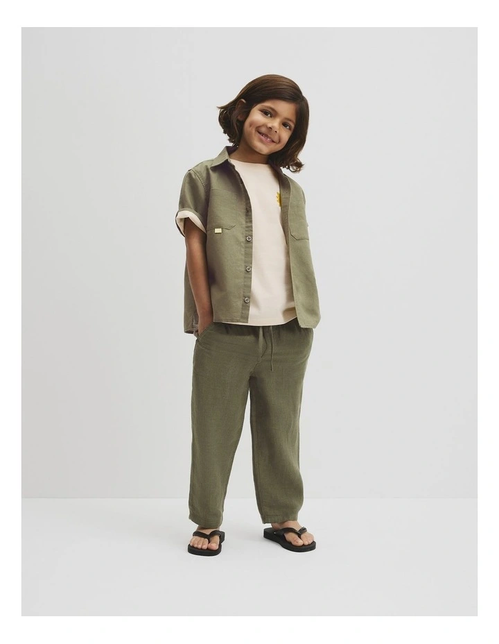 Linen Pant in Dark Sage image 1