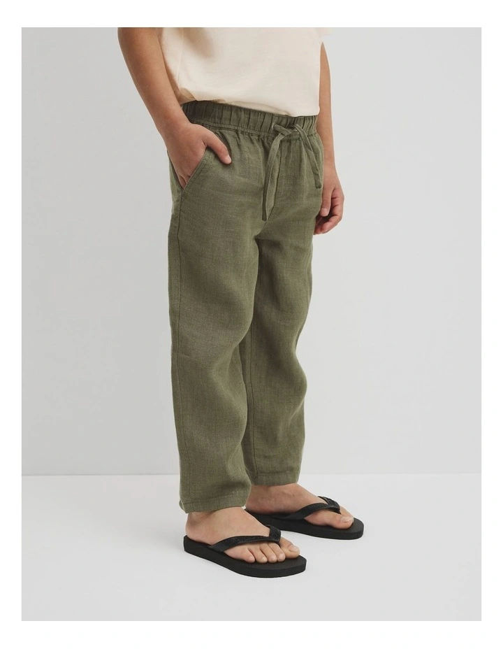 Linen Pant in Dark Sage image 4