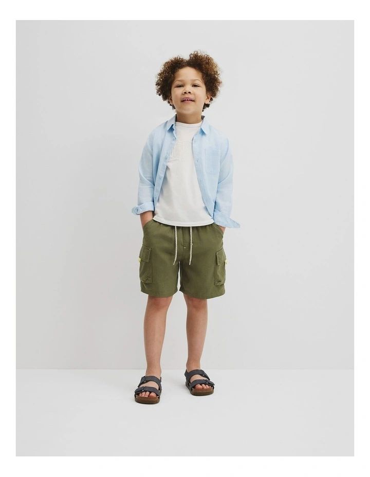 Contrast Cargo Pant Straight in Dark Sage image 1