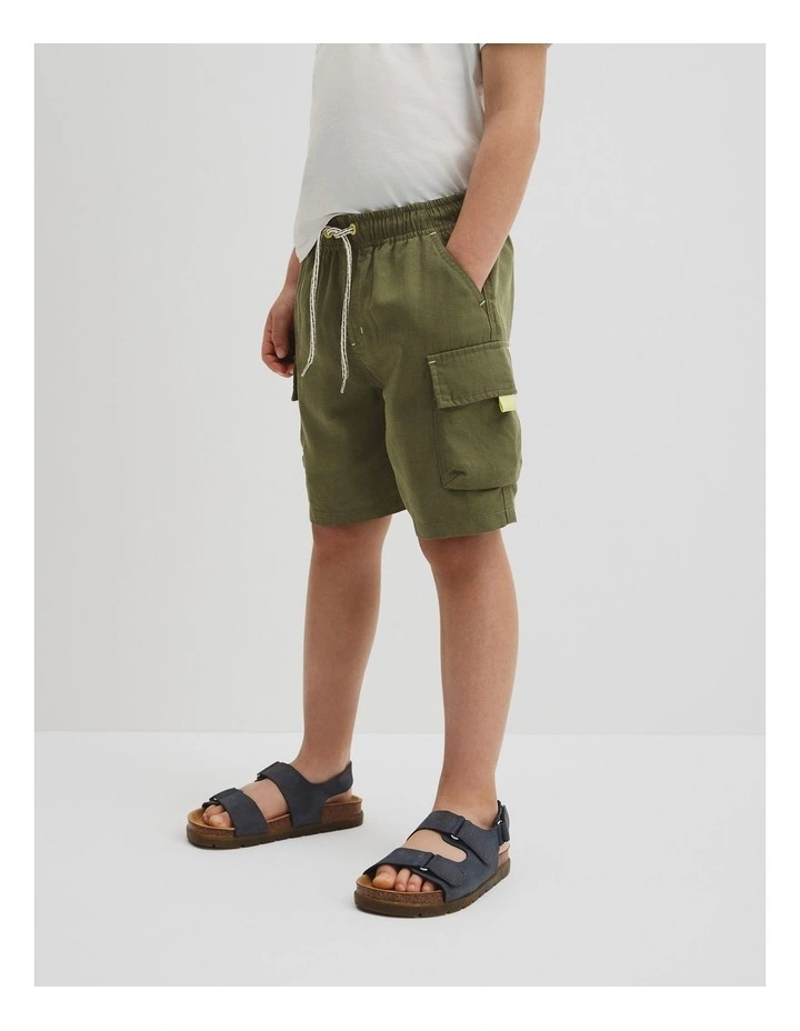 Contrast Cargo Pant Straight in Dark Sage image 4