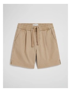 Pull On Twill Short in Latte