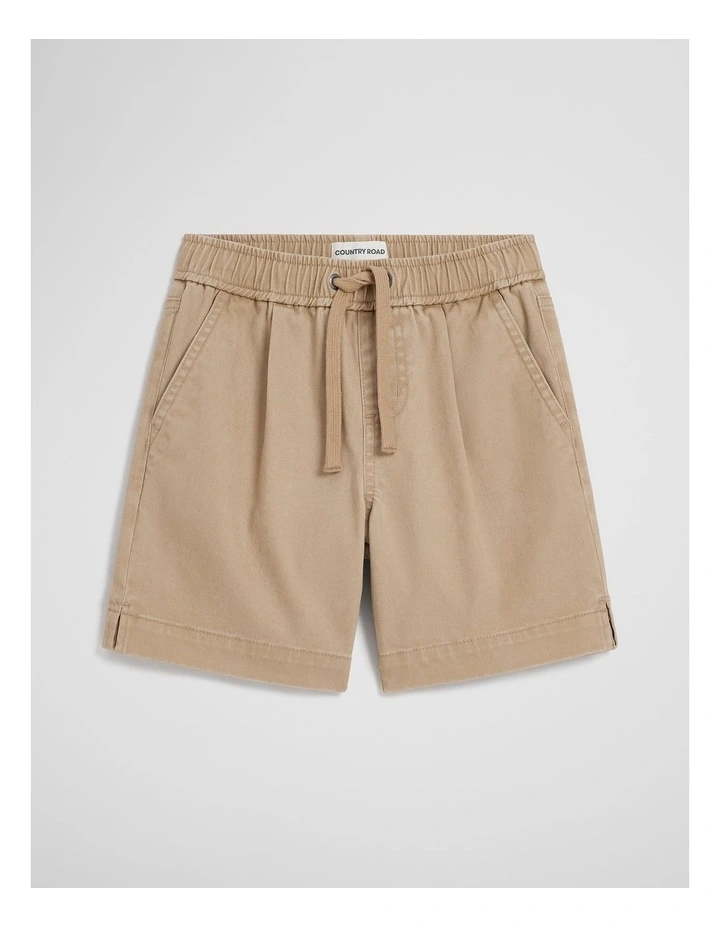 Pull On Twill Short in Latte image 1