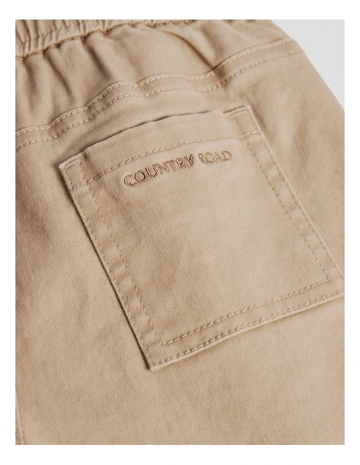 Pull On Twill Short in Latte image 2