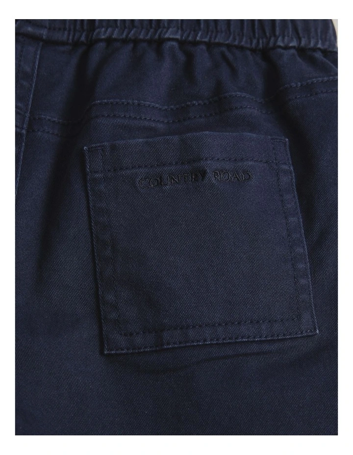 Pull On Twill Short in Navy image 2