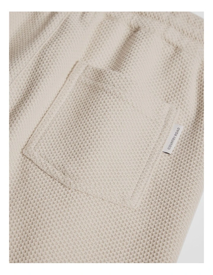 Organically Grown Cotton Waffle Short in Pebble image 6