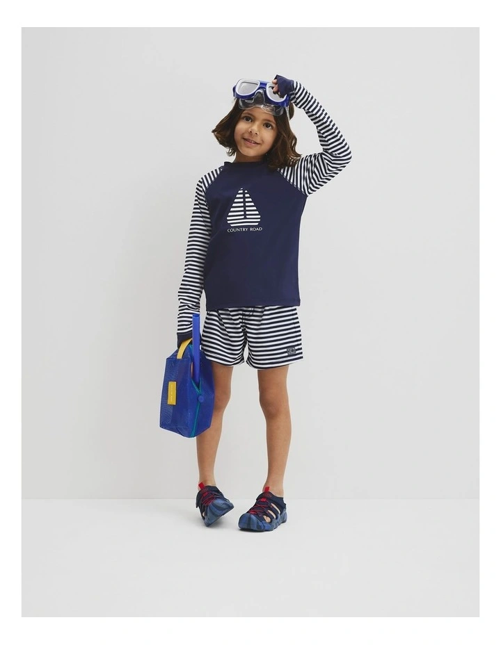 Logo Rash Vest in Navy image 4