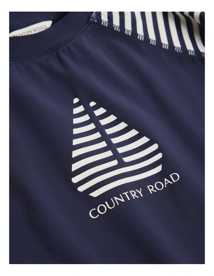Logo Rash Vest in Navy image 6