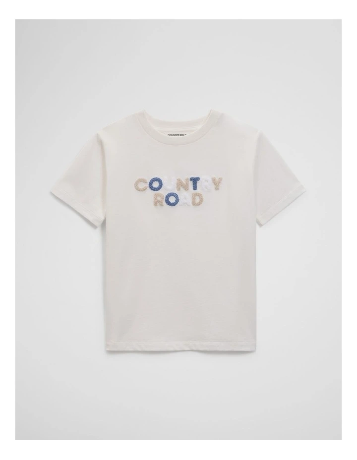Short Sleeve Boucle T-shirt in Marshmallow image 1